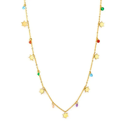 Stainless Steel Trendy Collier For Woman Beach Jewelry On Neck Gold Plated Vintage Romantic Boho Chain Necklaces asonjewelry