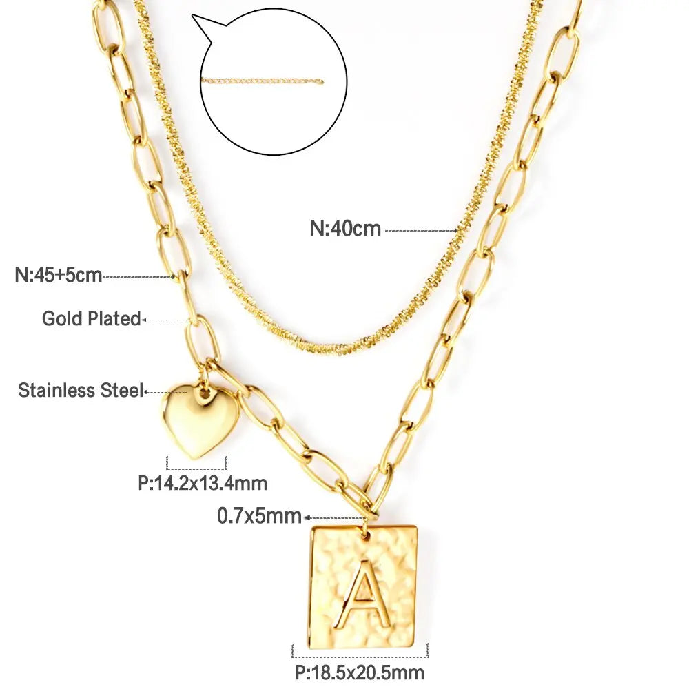 Gothic Multilayer Snake Crystal Necklace Women Gold Color Stainless Steel Double Chain Bohemian 2022 Trendy Jewelry asonjewelry