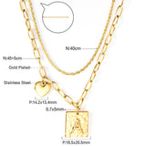 Gothic Multilayer Snake Crystal Necklace Women Gold Color Stainless Steel Double Chain Bohemian 2022 Trendy Jewelry
