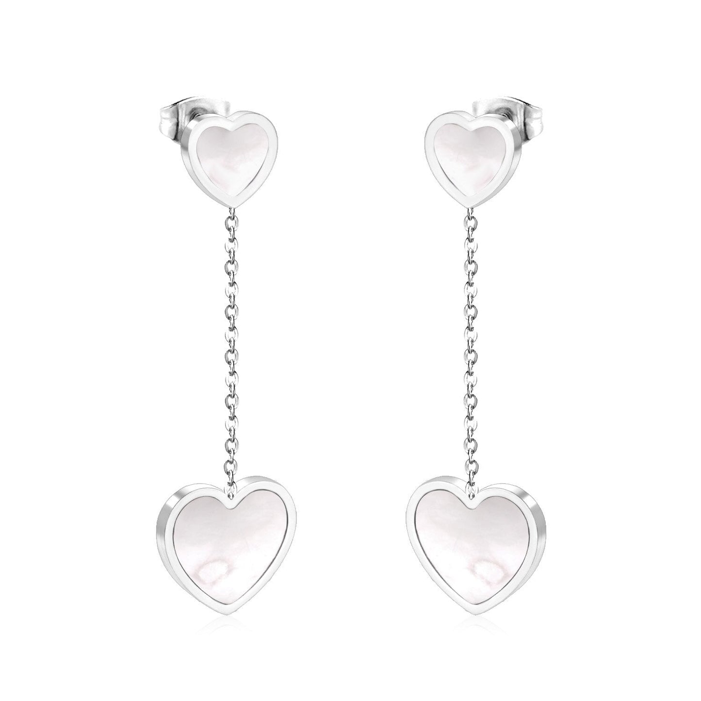 ASON Korean Style Statement Drop Earrings Shell Heart Dangle Earring Stainless Steel Jewelry for Women Femme Party Gift asonjewelry