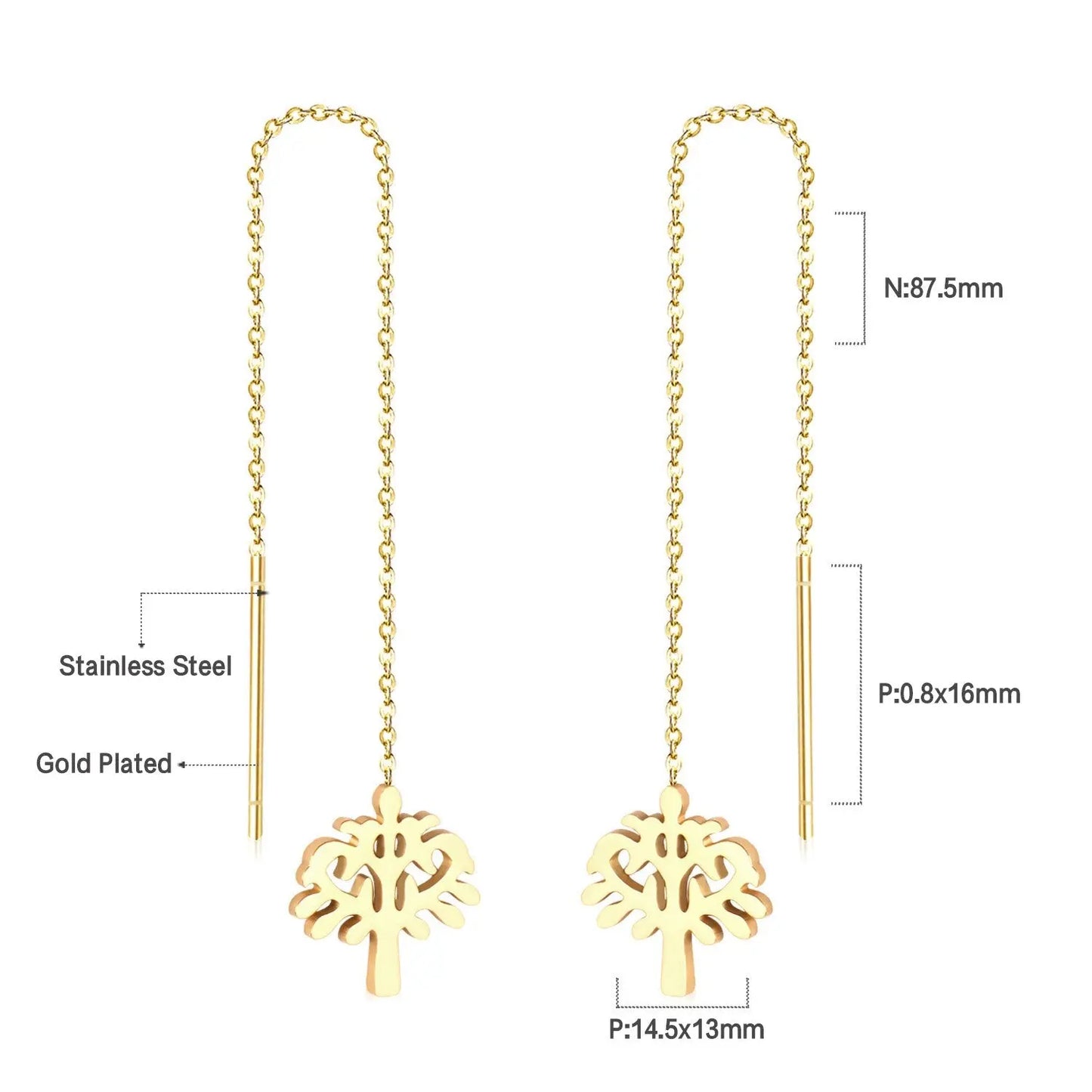 Simple Tassel Linear Chain Long Drop Earrings For Women Girl Geometric Star Hanging Ear Line Japan Korean Jewelry 2022 asonjewelry