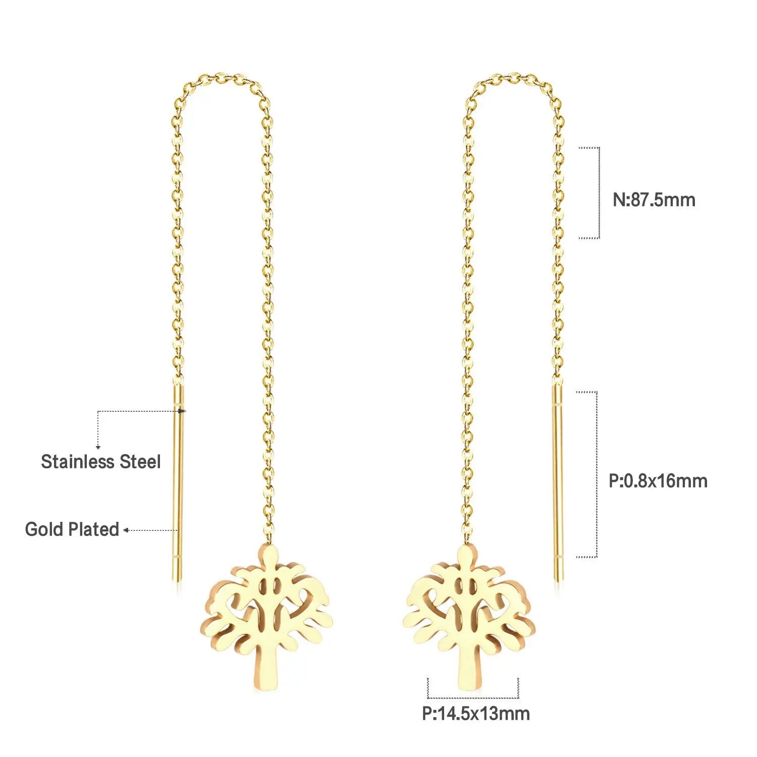 Simple Tassel Linear Chain Long Drop Earrings For Women Girl Geometric Star Hanging Ear Line Japan Korean Jewelry 2022 asonjewelry