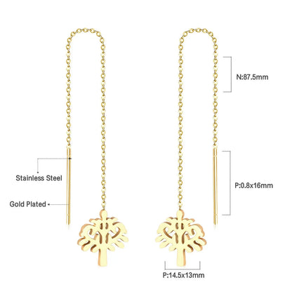 Simple Tassel Linear Chain Long Drop Earrings For Women Girl Geometric Star Hanging Ear Line Japan Korean Jewelry 2022 asonjewelry