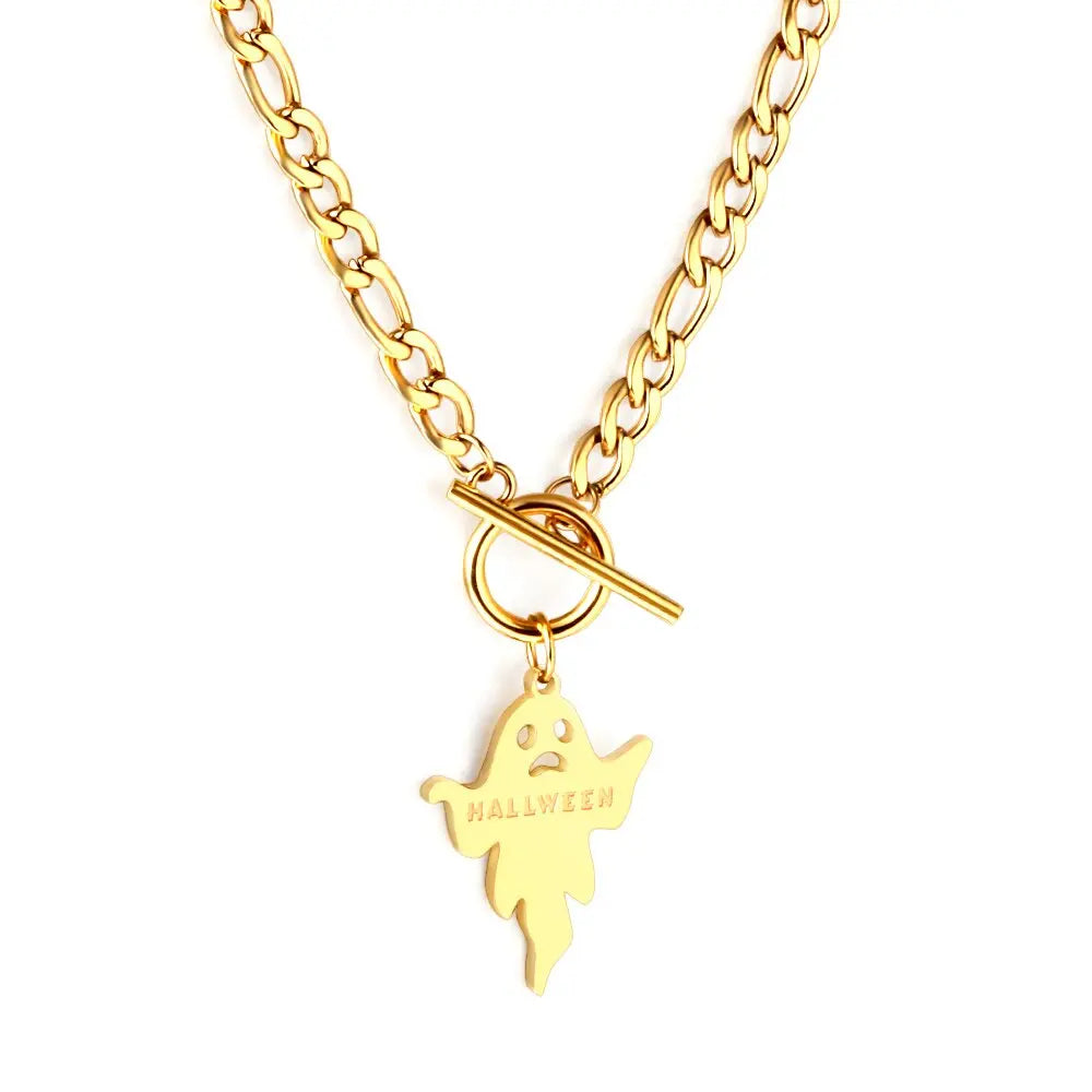 Halloween 2022 New Collier For Man/Woman Celebrate Jewelry On Neck Stainless Steel Waterproof Skull Charms Necklace asonjewelry