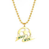 World Cup Football Pendant Necklace For Woman Must Win Man Sport Statement Thick Beads Chain Necklaces Brand Design