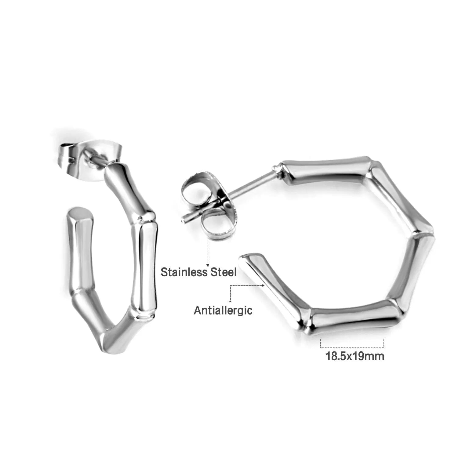 Stainless Steel Textured Metal Star Pendant Drop Huggie Earrings For Women Girls Vintage Waterproof Temperament Hoops asonjewelry