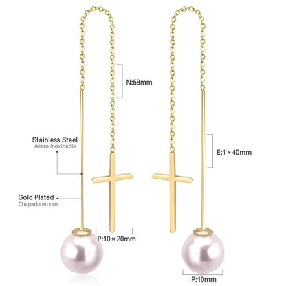 Simple Tassel Linear Chain Long Drop Earrings For Women Girl Geometric Star Hanging Ear Line Japan Korean Jewelry 2022 asonjewelry