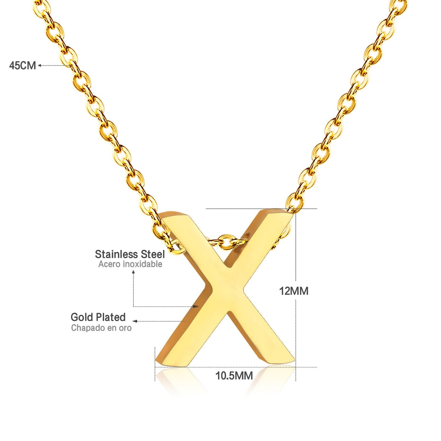 ASON Delicate Classic Style Initial 26 Letters Alphabet Chain Pendant Necklace Stainless Steel Gold Color Jewelry Chokers asonjewelry