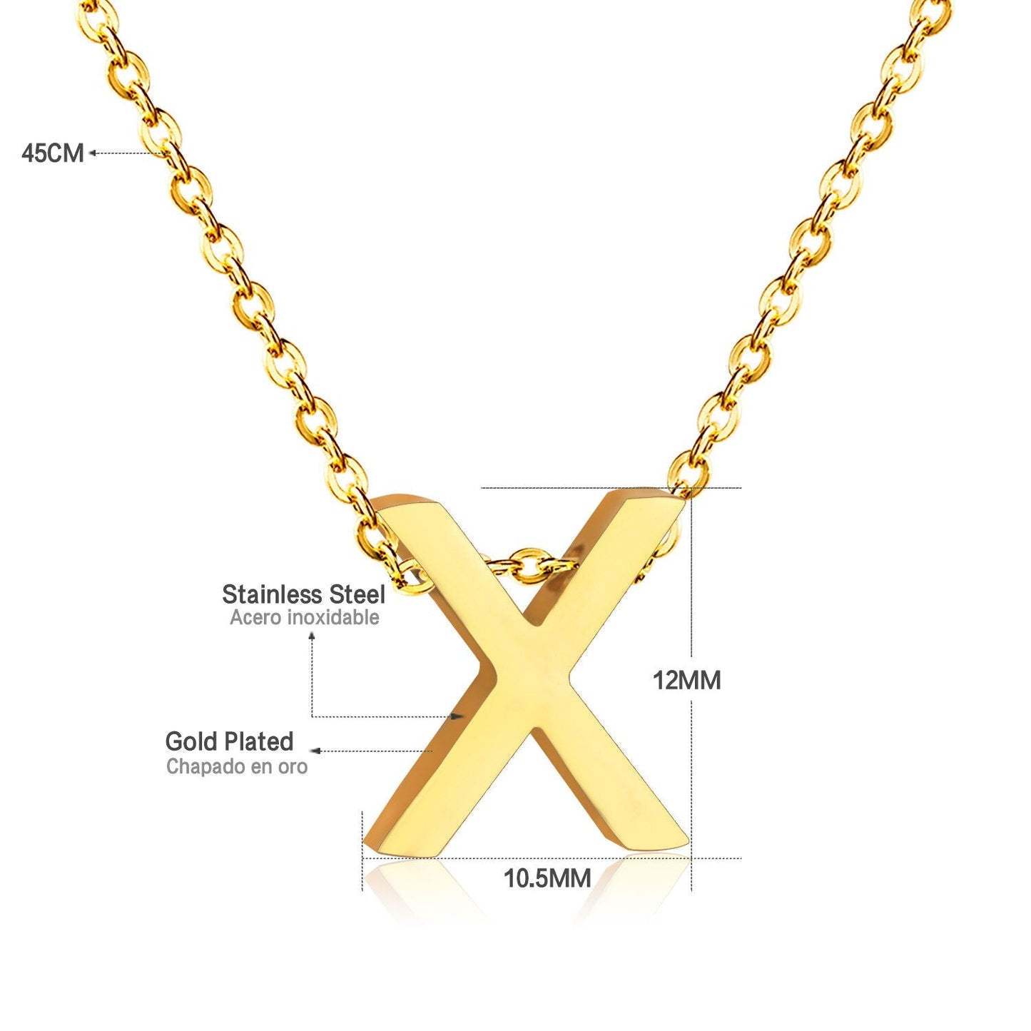 ASON Delicate Classic Style Initial 26 Letters Alphabet Chain Pendant Necklace Stainless Steel Gold Color Jewelry Chokers asonjewelry