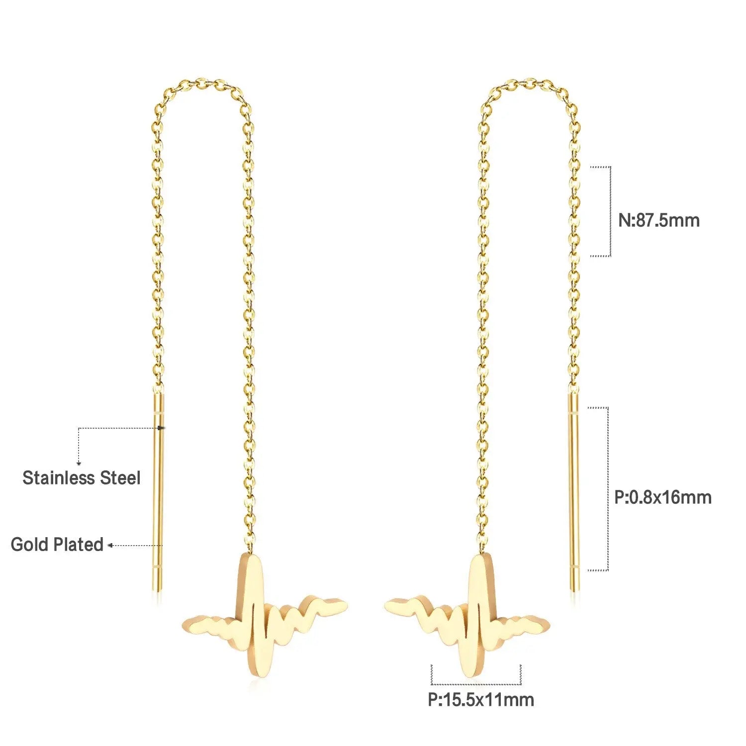 Simple Tassel Linear Chain Long Drop Earrings For Women Girl Geometric Star Hanging Ear Line Japan Korean Jewelry 2022 asonjewelry