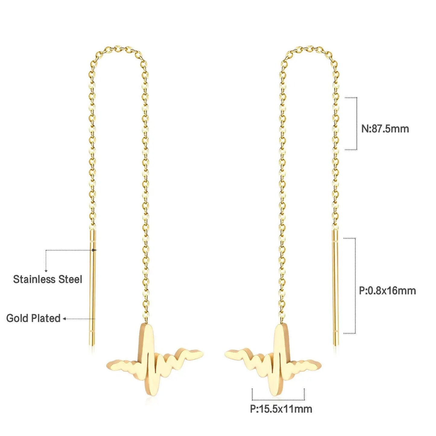 Simple Tassel Linear Chain Long Drop Earrings For Women Girl Geometric Star Hanging Ear Line Japan Korean Jewelry 2022 asonjewelry