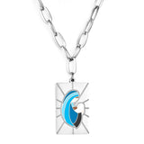 Collar de cadena de eslabones de joyería con diseño azul de Collier púrpura para mujer, dijes de diseñador, nuevos collares estéticos para niñas 2022 