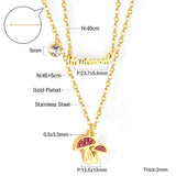 Cute Crystal Strawberry Pendant Necklace for Women Girls Stainless Steel Waterproof Sweet Choker Birthday Gifts