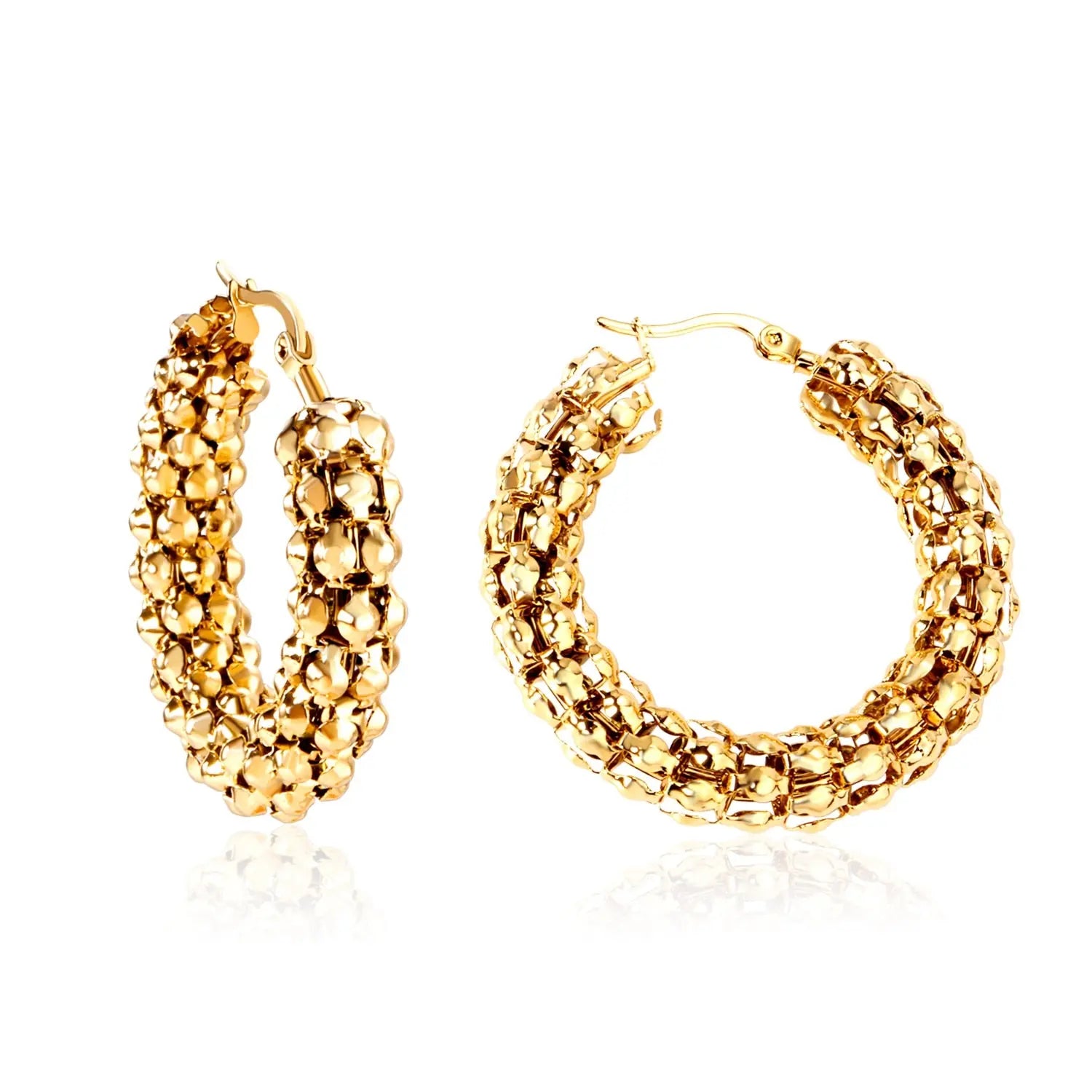 Minimalist Stainless Steel Hoop Earrrings for Women Gold Color Metal Circle Earrings Vintage Girls Party Jewelry Gifts asonjewelry