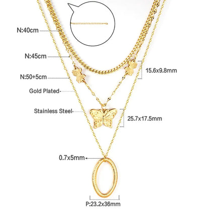 Gothic Multilayer Snake Crystal Necklace Women Gold Color Stainless Steel Double Chain Bohemian 2022 Trendy Jewelry asonjewelry