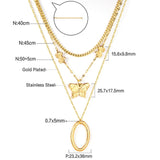 Gothic Multilayer Snake Crystal Necklace Women Gold Color Stainless Steel Double Chain Bohemian 2022 Trendy Jewelry
