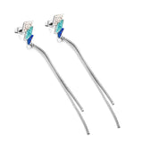 Pendientes de borla de corazón de acero inoxidable para mujer, aretes colgantes con rayos para fiesta, decoración moderna, pendientes de Hada y Luna