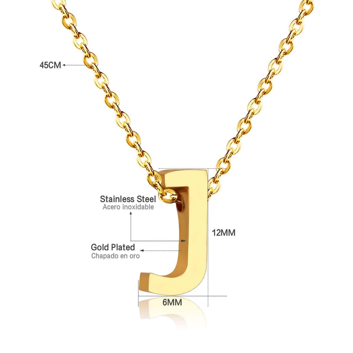 ASON Delicate Classic Style Initial 26 Letters Alphabet Chain Pendant Necklace Stainless Steel Gold Color Jewelry Chokers asonjewelry