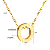 ASON Delicate Classic Style Initial 26 Letters Alphabet Chain Pendant Necklace Stainless Steel Gold Color Jewelry Chokers