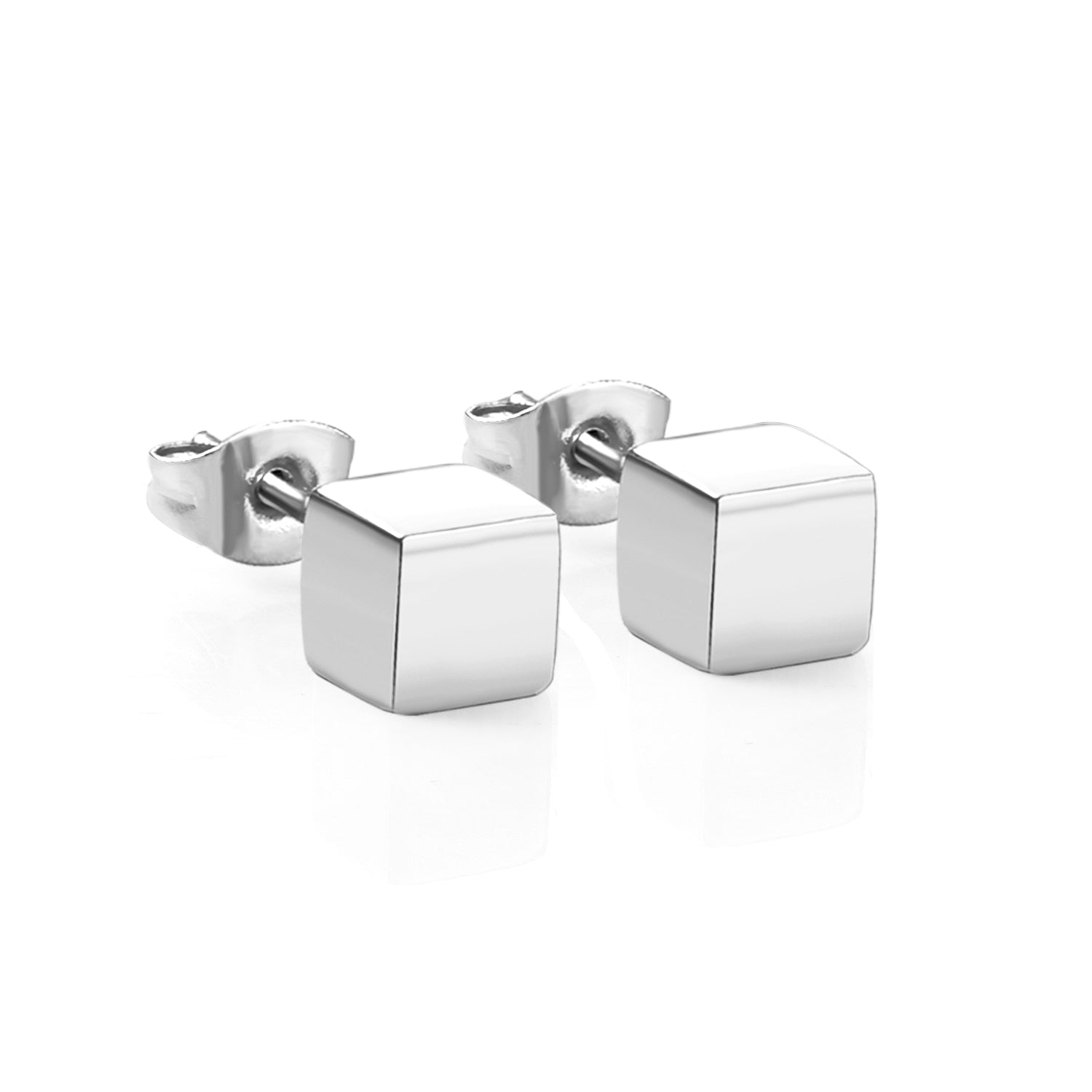 ASON Trendy Square Earrings Smooth Cube Piercing Stud Earring Stainless Steel for Women Girl Geometric Jewelry Accessories asonjewelry