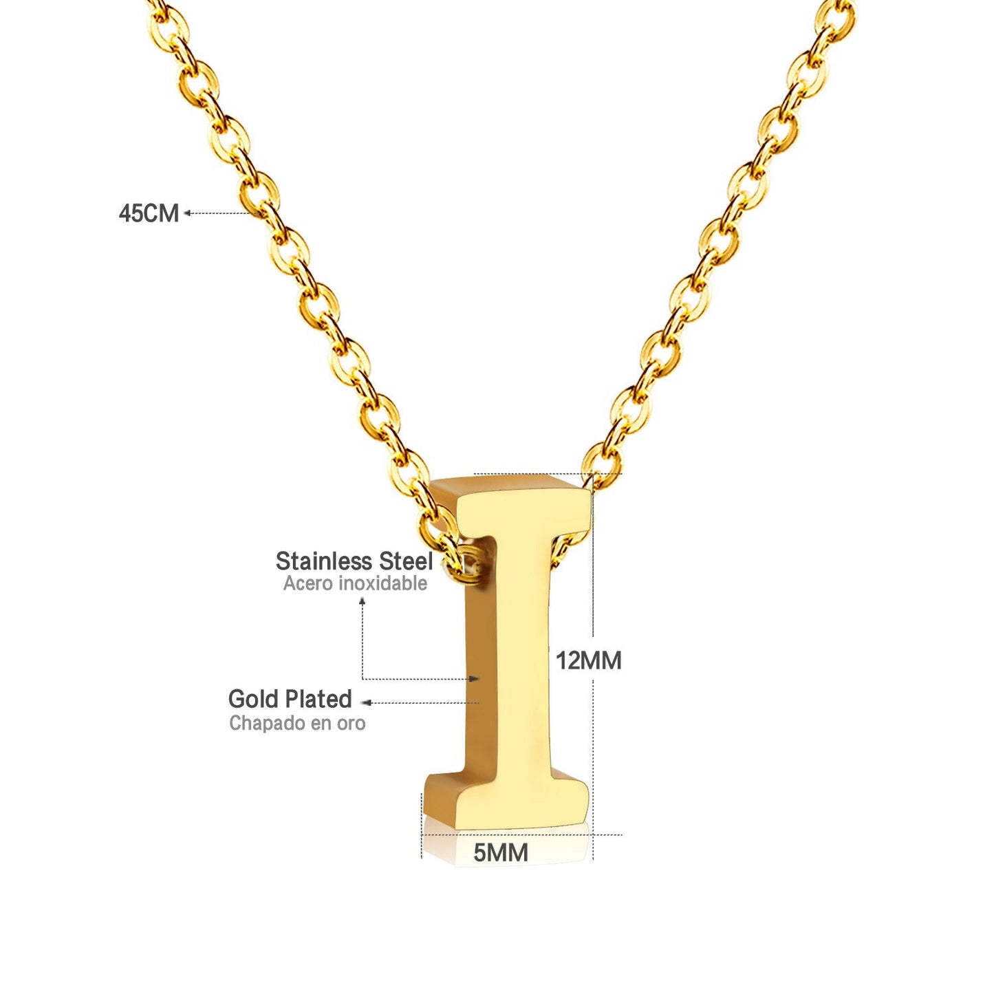 ASON Delicate Classic Style Initial 26 Letters Alphabet Chain Pendant Necklace Stainless Steel Gold Color Jewelry Chokers asonjewelry