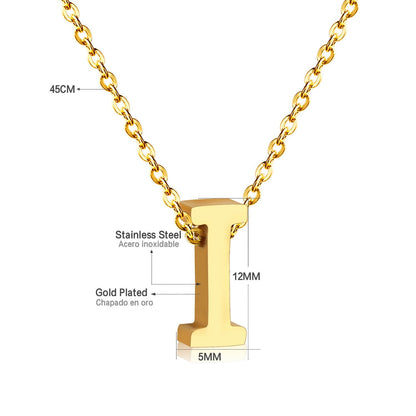 ASON Delicate Classic Style Initial 26 Letters Alphabet Chain Pendant Necklace Stainless Steel Gold Color Jewelry Chokers asonjewelry