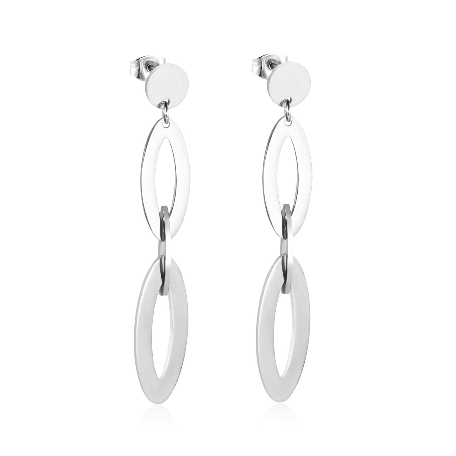ASON Fashion Stainless Steel Hanging Dangle Earrings for Women Girls Statement Drop Earring Geometry Jewellery Party Gift asonjewelry