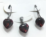 Heart Shape Luxury Jewelry Sets For Woman Dangle AAA Zirconia Earrings With Heart Fairy Aesthetic Pendant Necklace