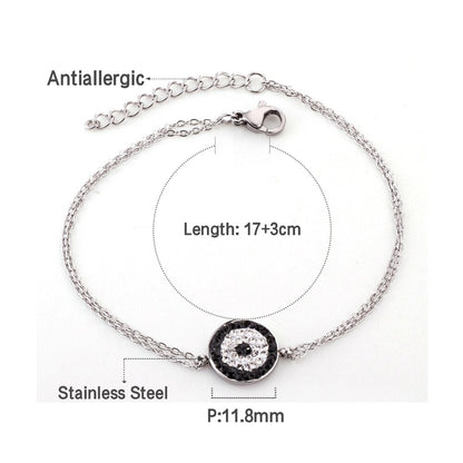 ASON Gold Color Stainless Steel Blue Eye Cubic Zirconia Anti-allergy Chain Bracelets Bangle For Women Men Fashion Jewelry asonjewelry
