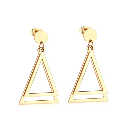 ASON Stainless Steel Stylish Geometric Dangle Earrings Gold Color Drop Earring for Women Accessory Fashion Jewelry Piercing asonjewelry