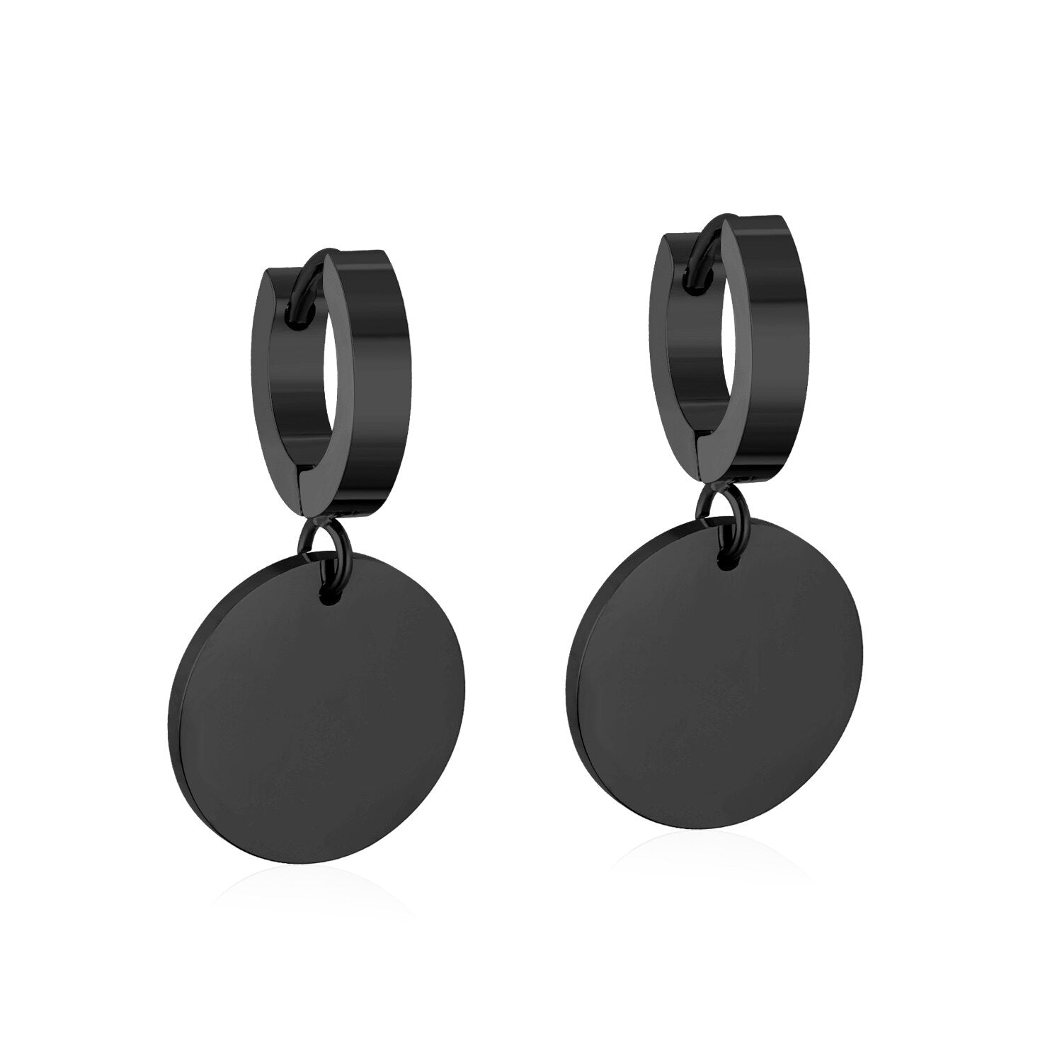 ASON Stylish Round Pendant Stainless Steel Earrings for Women Girls Hanging Dangle Earring Simple Jewelry Party Gift asonjewelry