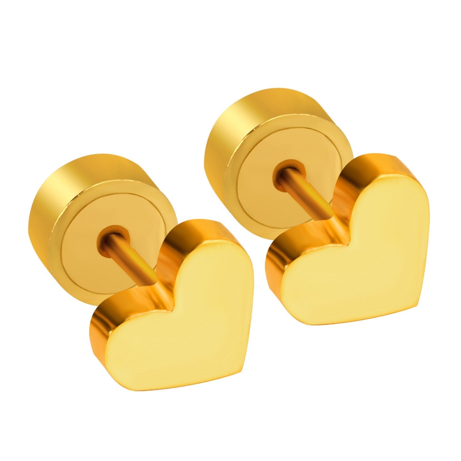 ASON Heart Shape Small Piercing Stud Earrings Stainless Steel for Women Gold Color Children Earring Fashion Jewelry Tiny asonjewelry