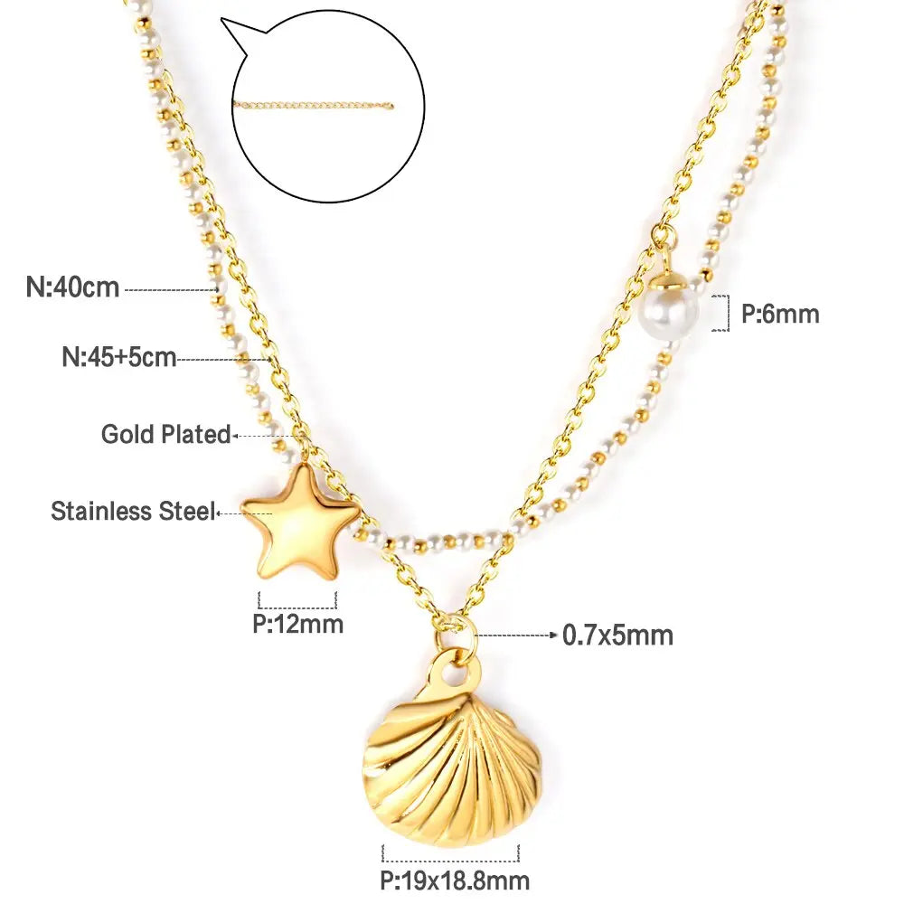 Gothic Multilayer Snake Crystal Necklace Women Gold Color Stainless Steel Double Chain Bohemian 2022 Trendy Jewelry asonjewelry