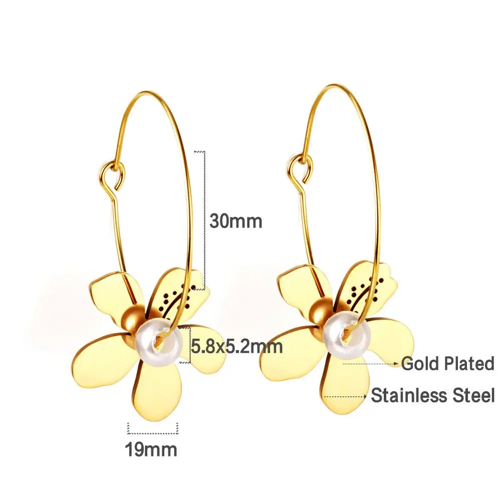 Korean Thin Hoop Earrings For Women Oval Hoops with Colorful Star Heart Charm Stainless Steel Jewelry Accessories asonjewelry