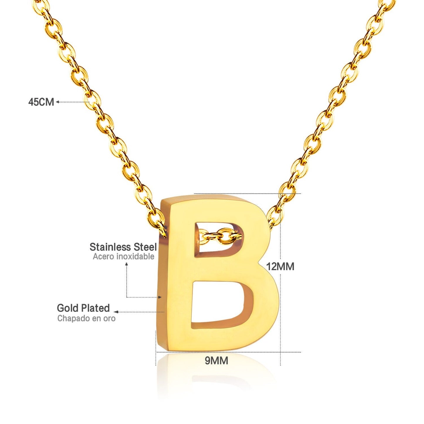 ASON Delicate Classic Style Initial 26 Letters Alphabet Chain Pendant Necklace Stainless Steel Gold Color Jewelry Chokers asonjewelry
