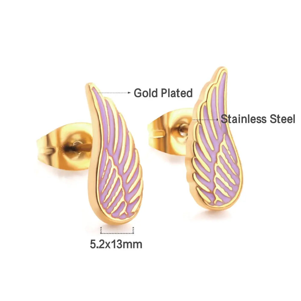 Stainless Steel Lucky Star Stud Earrings For Women Girls Gold Plated Silver Color Trendy Piercing Ear Wholesale asonjewelry