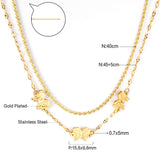 Gothic Multilayer Snake Crystal Necklace Women Gold Color Stainless Steel Double Chain Bohemian 2022 Trendy Jewelry