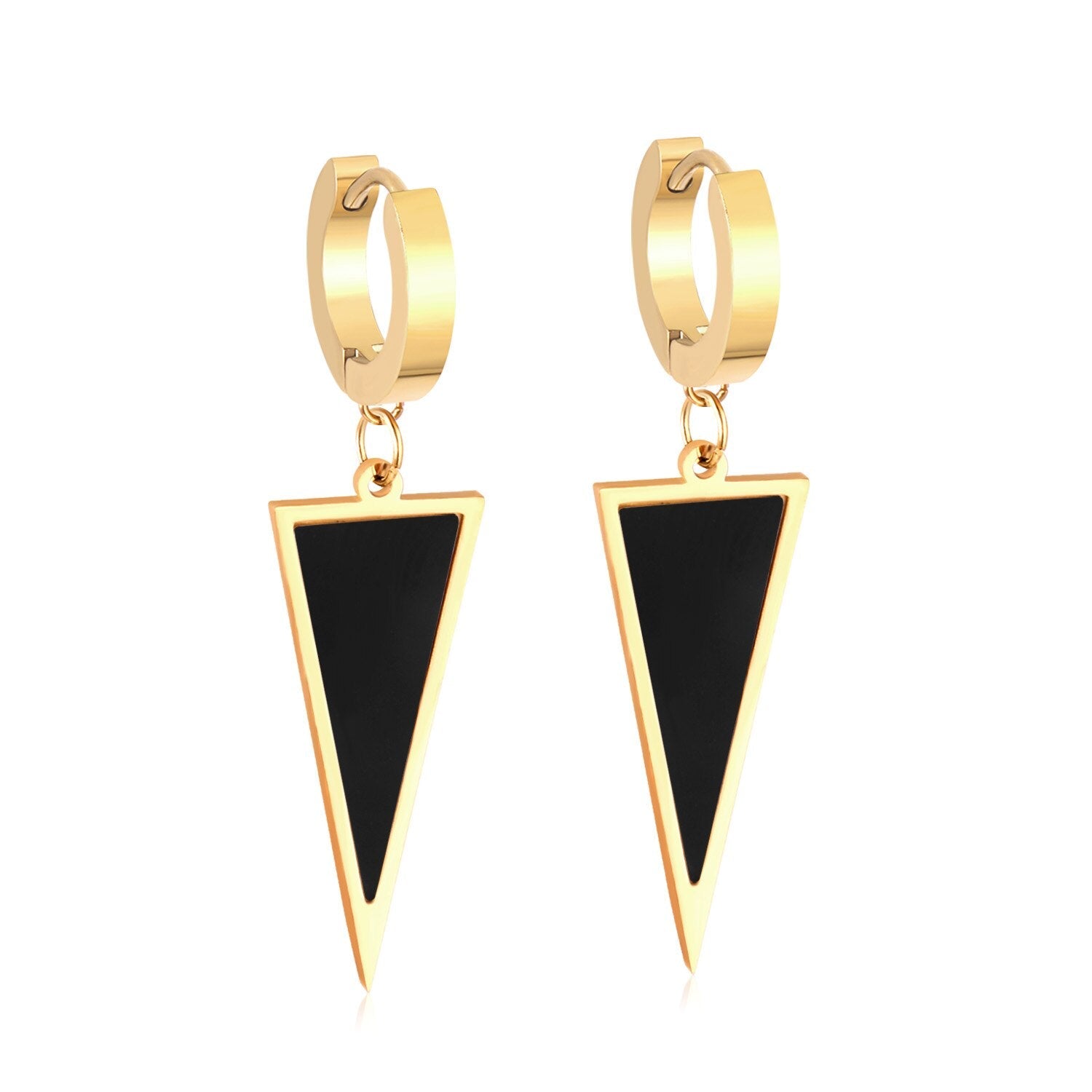 ASON Trendy Style Triangle Shell Drop Earrings for Women Stainless Steel Gold Color Hoop Jewelry Party Daily Wear Piercing asonjewelry