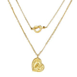 Stainless Steel Necklace For Women Romantic Style Gold Color Heart Pendant Necklace Wedding Layer Jewelry Party Gift