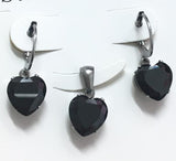 Heart Shape Luxury Jewelry Sets For Woman Dangle AAA Zirconia Earrings With Heart Fairy Aesthetic Pendant Necklace