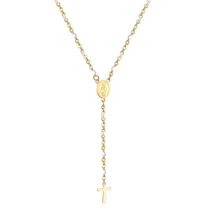 ASON Long Scapular Catholic Rosaries Beads Christian Cross Pendant Necklaces Stainless Steel for Women Men Jewelry Chokers asonjewelry