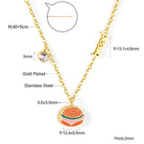 Cute Crystal Strawberry Pendant Necklace for Women Girls Stainless Steel Waterproof Sweet Choker Birthday Gifts