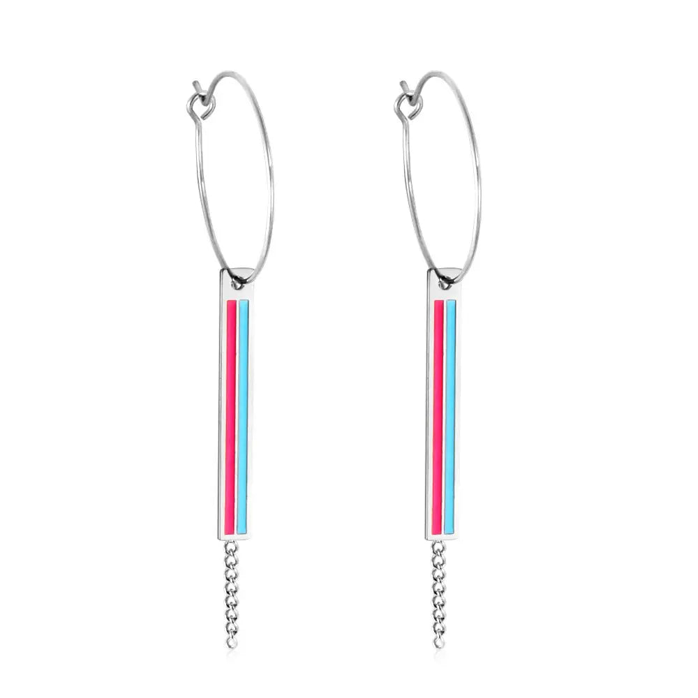 Dangle Pendants Earrings Statement Brand New Trendy Layered Drop Earrings For Office Lady Rectangle Drops Hoops asonjewelry