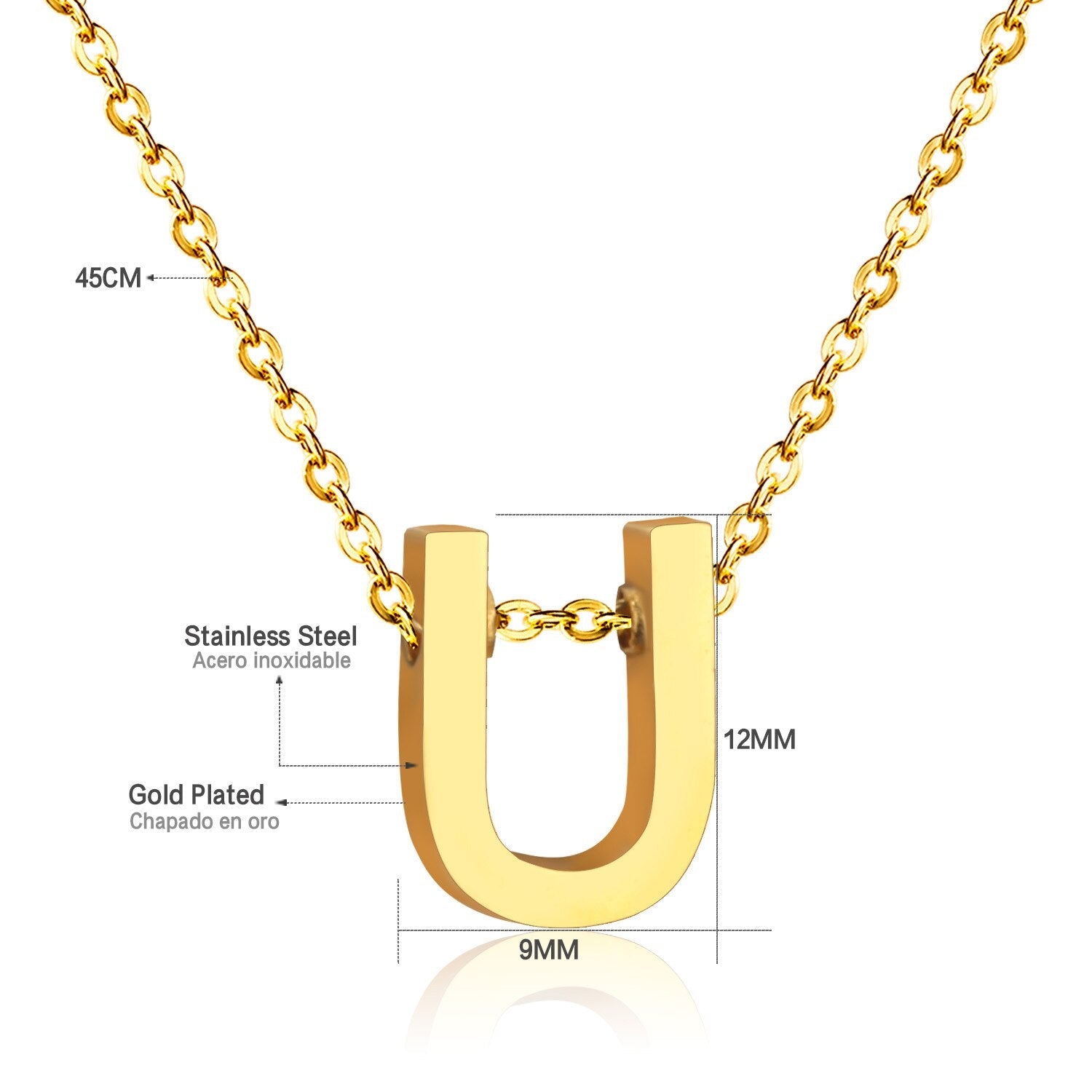 ASON Delicate Classic Style Initial 26 Letters Alphabet Chain Pendant Necklace Stainless Steel Gold Color Jewelry Chokers asonjewelry