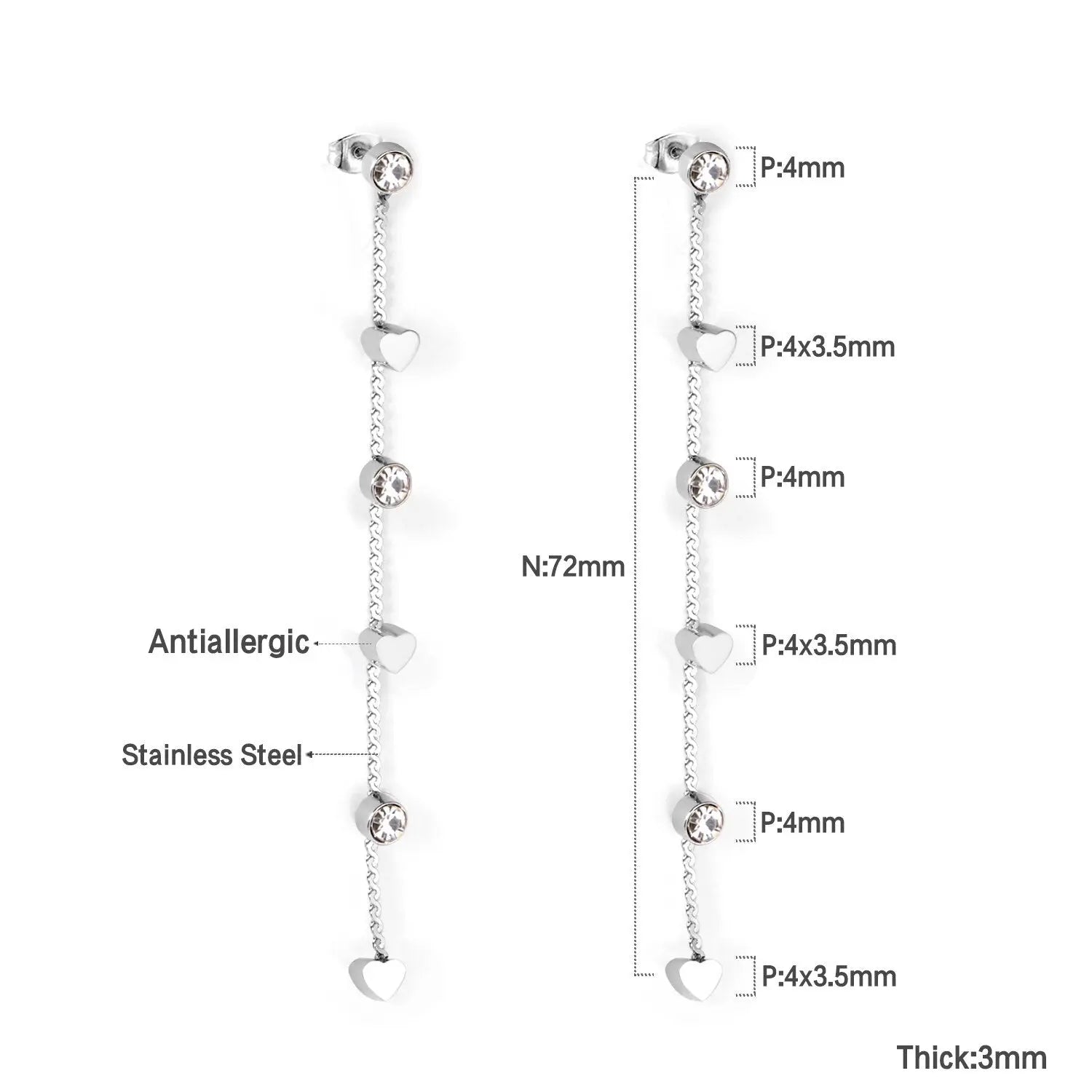 New Crystal Stars Coin Long Tassel Dangle Earrings For Women Girls Stainless Steel Trending Korean Fashion Jewelry asonjewelry