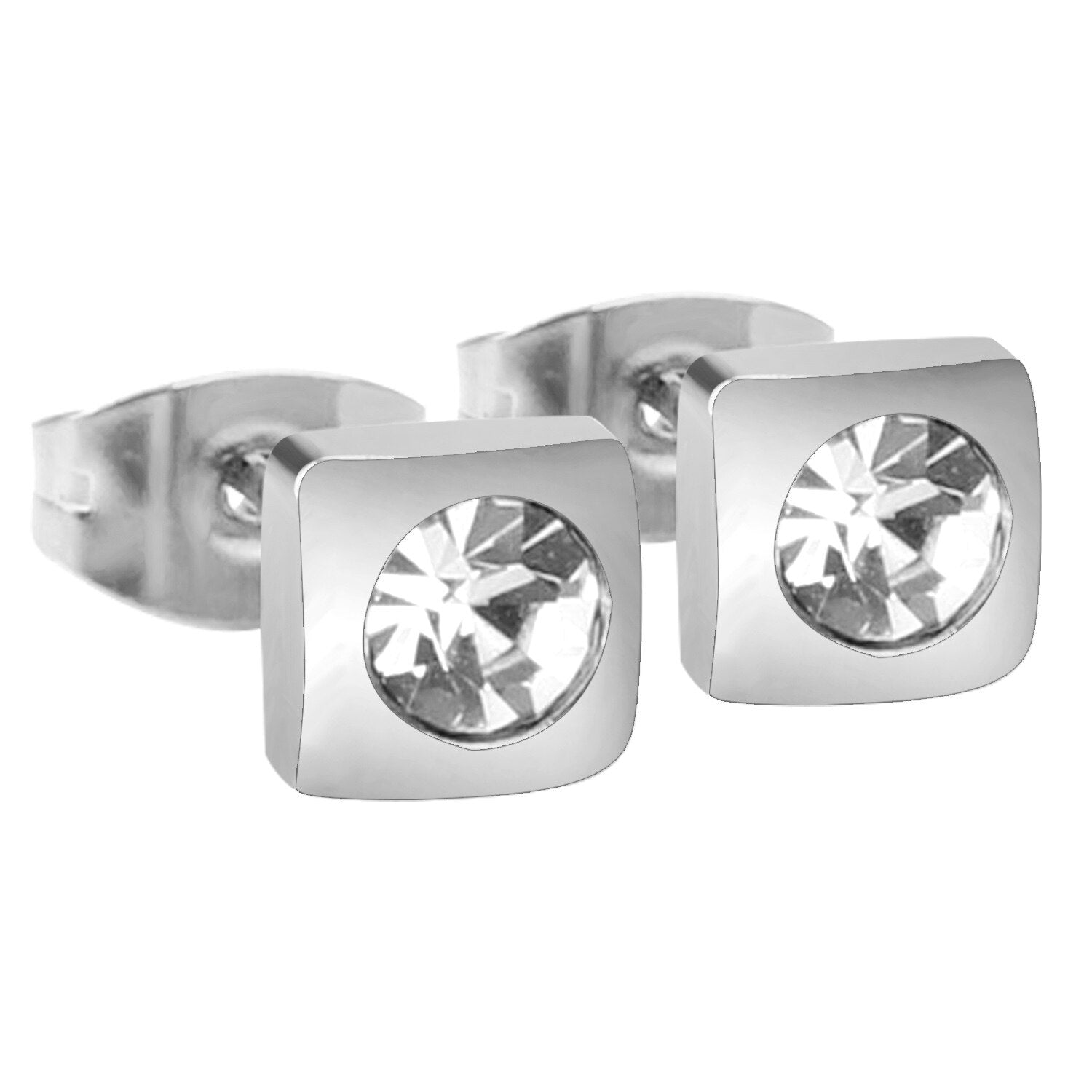 ASON Classic Style Square Round AAA Cubic Zirconia Gold Color Piercing Stud Earrings Set For Women 2022 Brinco Daily Wear asonjewelry