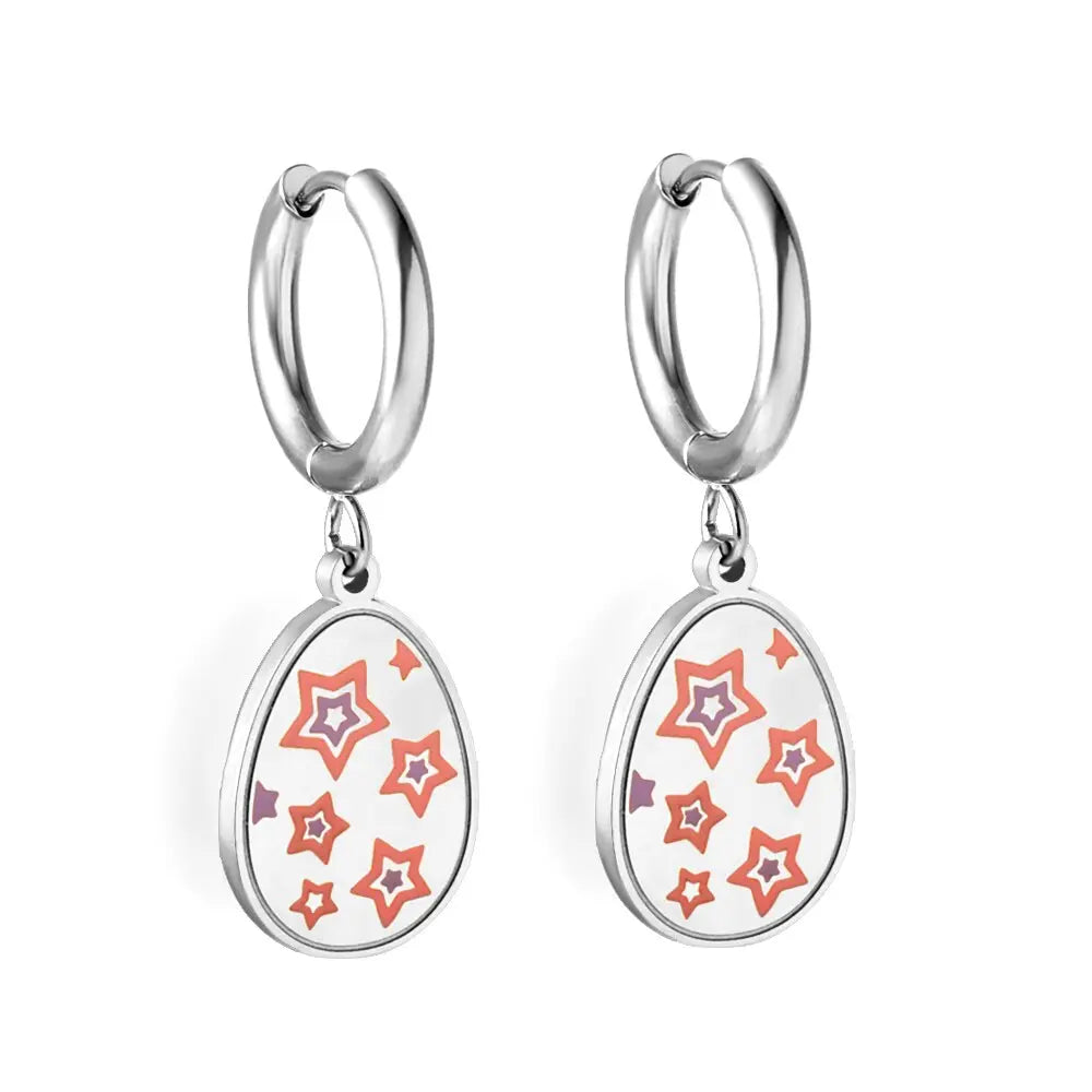 Small Hoops Earrings For Girls/Woman Cute Dangle Piercing Multicolor Heart Acrlic Blue Eyes Pendients Lucky Gifts asonjewelry