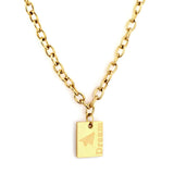 Cadenas de eslabones chapadas en oro para hombre/mujer, collar grueso, estilo Punk, letra de ensueño, collares con colgante geométrico, Hip Hop 