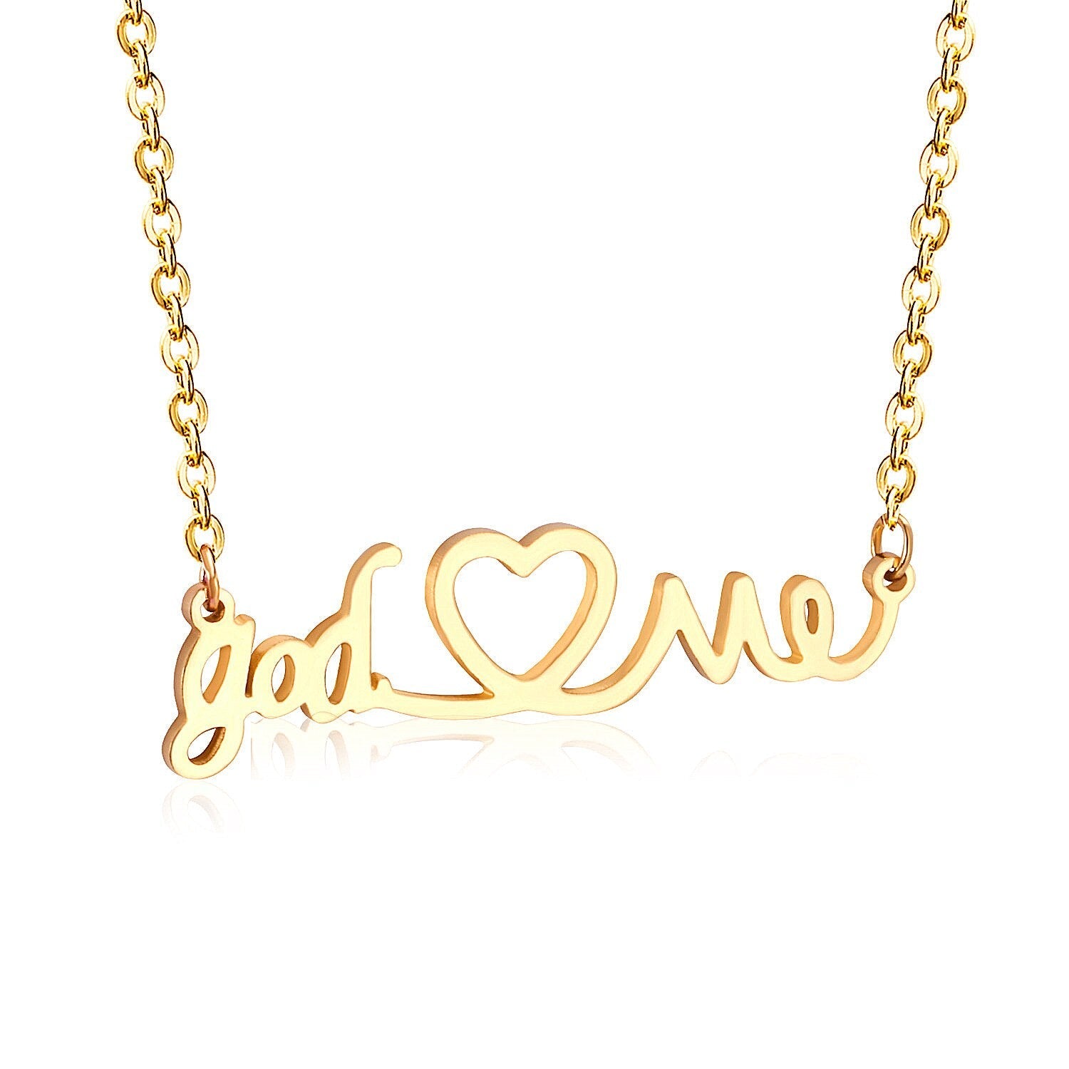 ASON Gold Color Stainless Steel Pendant Necklace for Lover Fashion Love Heartbeat Necklaces Valentine's Day Gift Jewelry asonjewelry