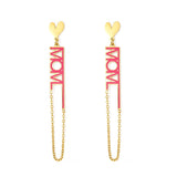 Mother Matching Letter Pendients Earrings For Woman Love Mama Dangle Earrings 2022 New Colorful Design Heart Drops